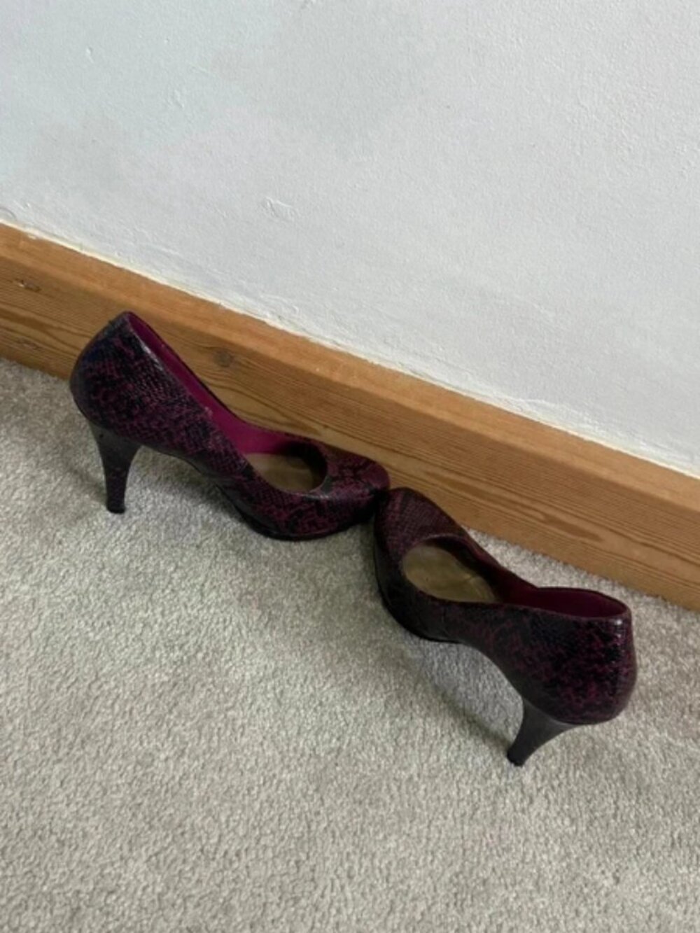 M&S Limited Collection Pink & Black Snake Print Heels Size  5.5 - Picture 5 of 5